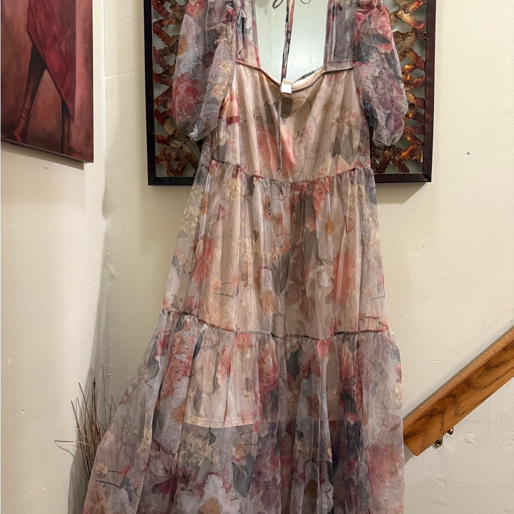 Floral Chiffon Dress (Worn 2x’s)